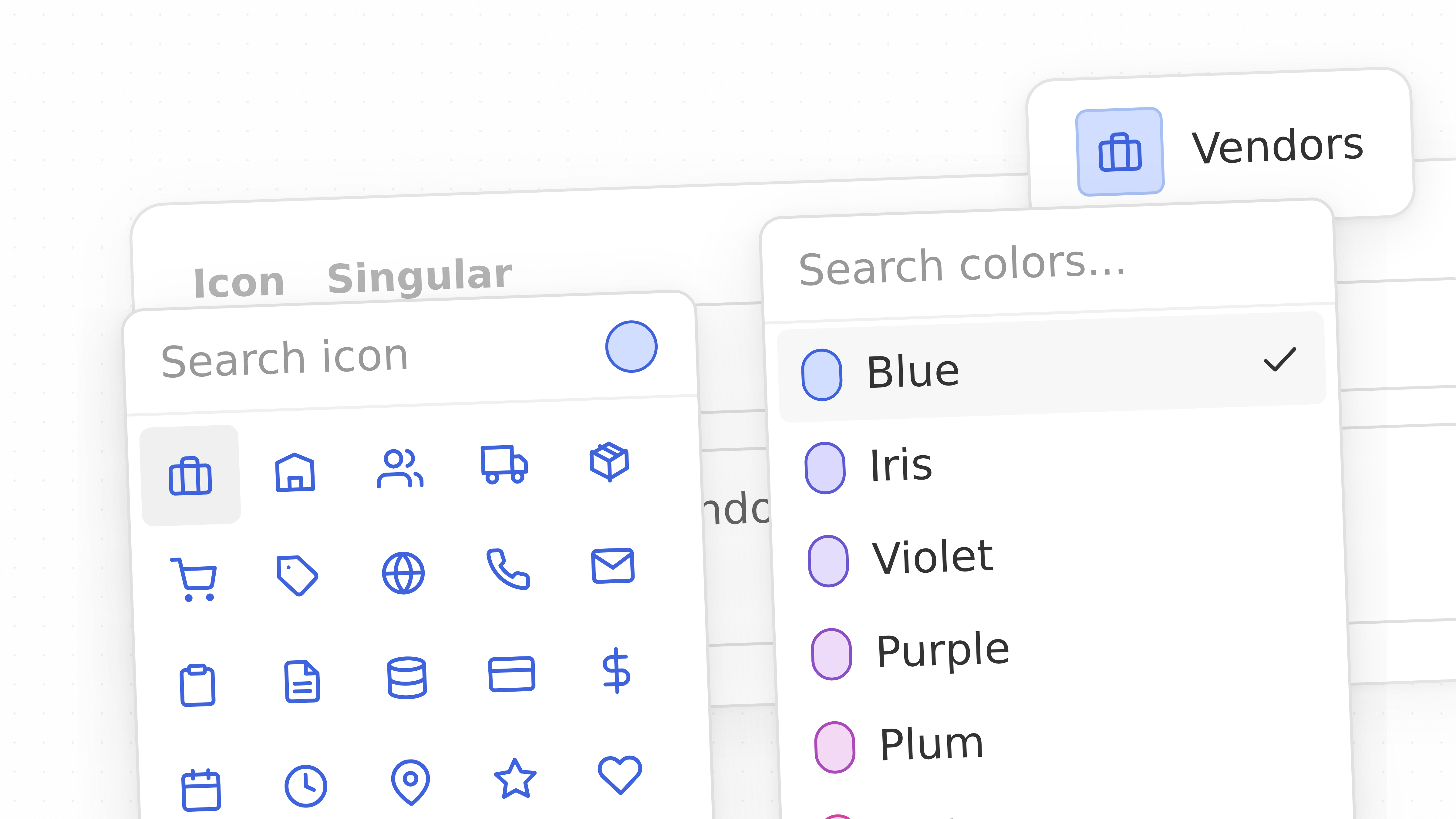Pick icon colors for custom objects